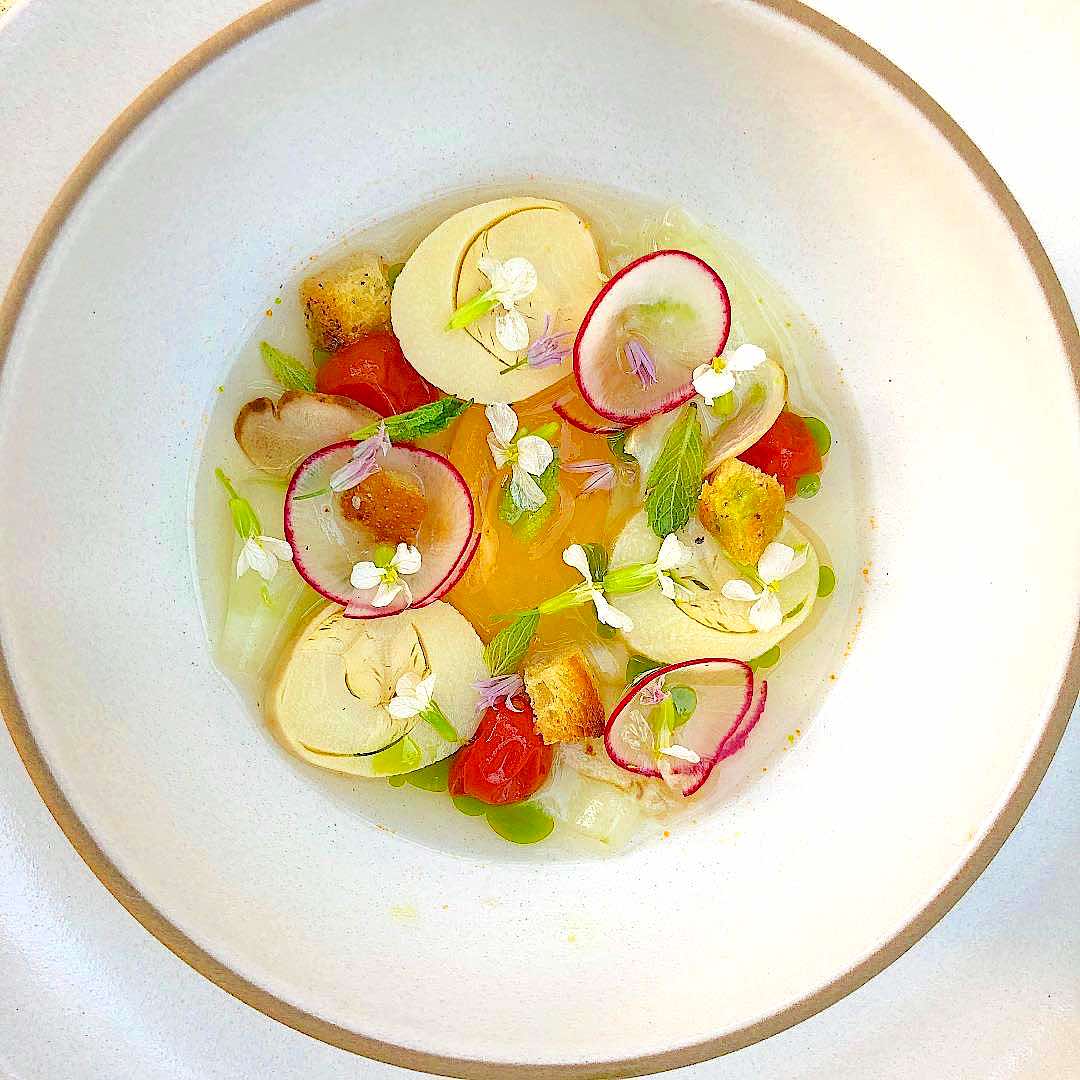 Easy Hearts of Palm Recipe with Tomato Water Salt & Vanilla