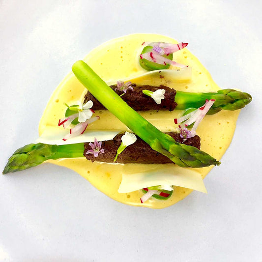Easy Asparagus with Olive and Hollandaise Sauce