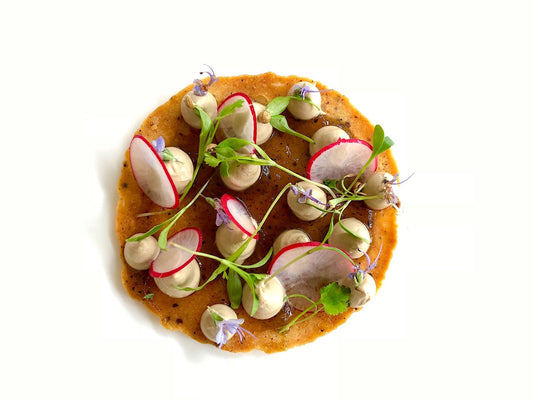 Chicken Liver Mousse with Black Pepper Tuile and Hatch Chili Jam