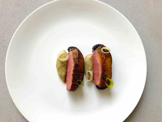 Gorgeous Muscovy Duck with Eggplant and Portobello Mushrooms
