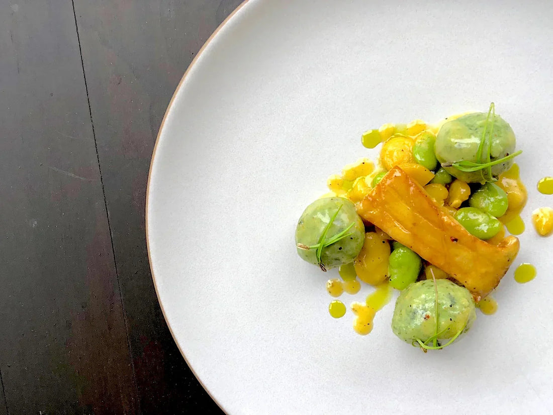 Fava Bean Gnudi with Lemon and Mushroom