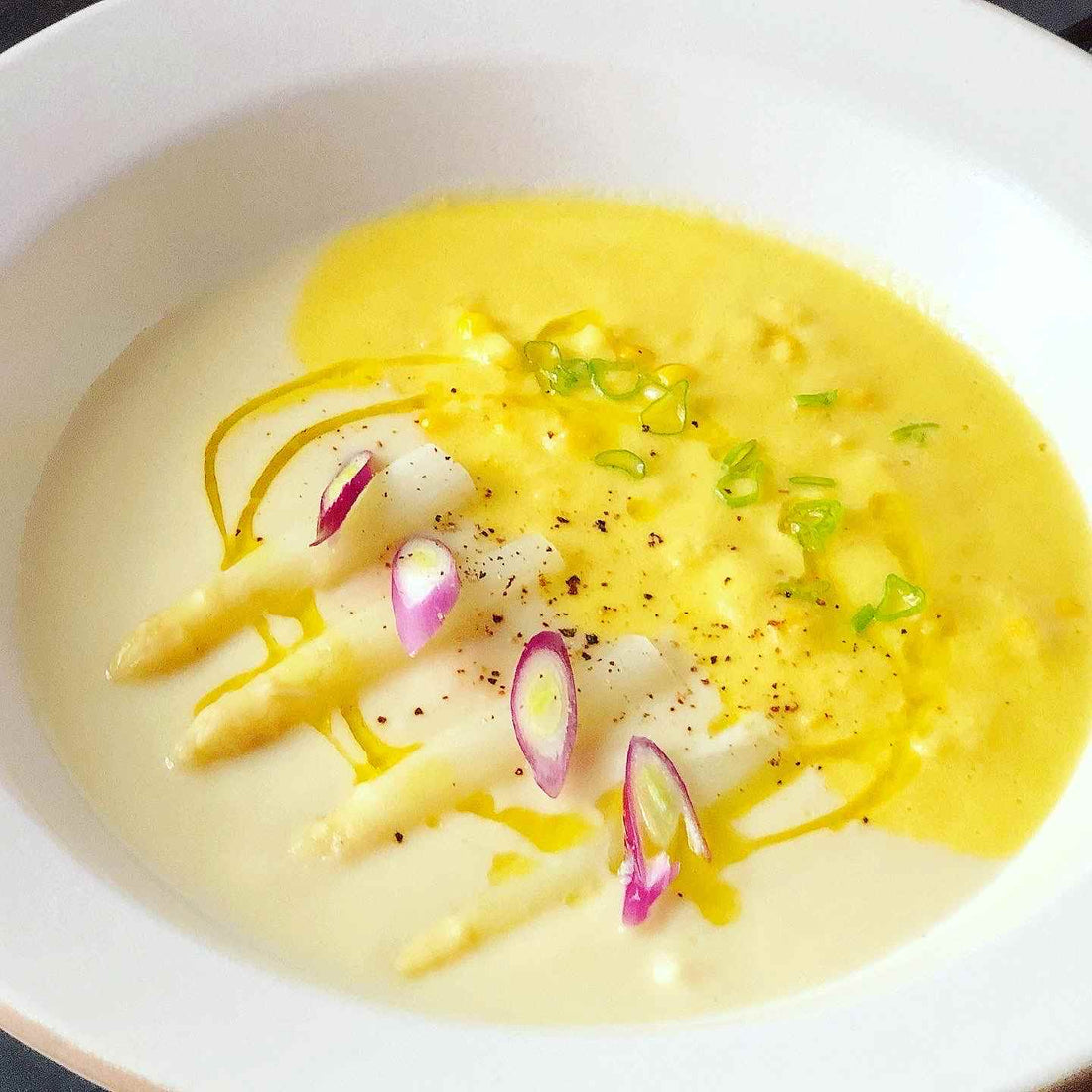 White Asparagus and Corn Soup