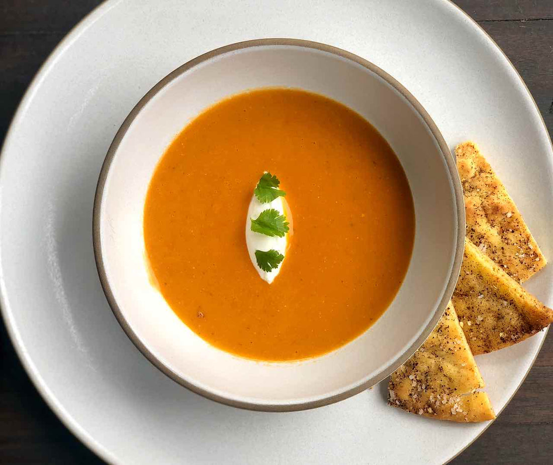 Red Lentil Soup with Pita Chips