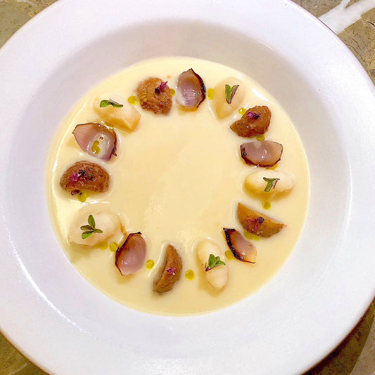 Kohlrabi, Leek, and Chestnut Soup
