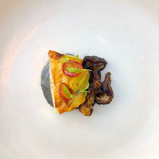 Pacific Bass, Ash aioli, Mushrooms