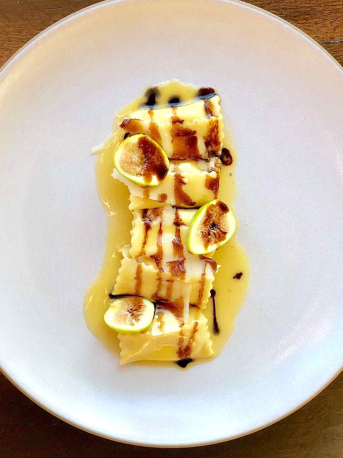 Truffle Cheese Agnolotti with Fig and Balsamic
