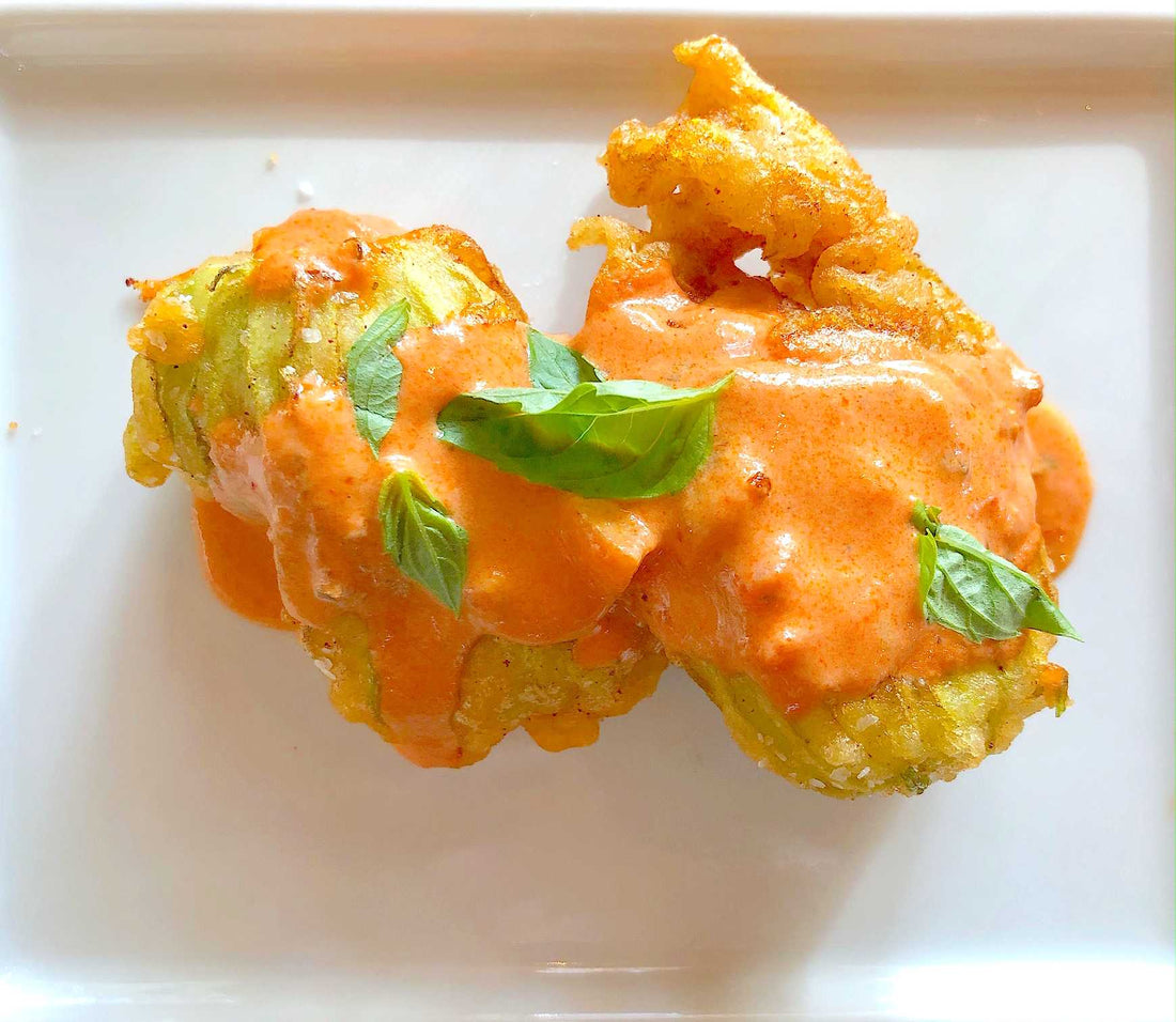 Best Squash Blossoms with Tomato basil