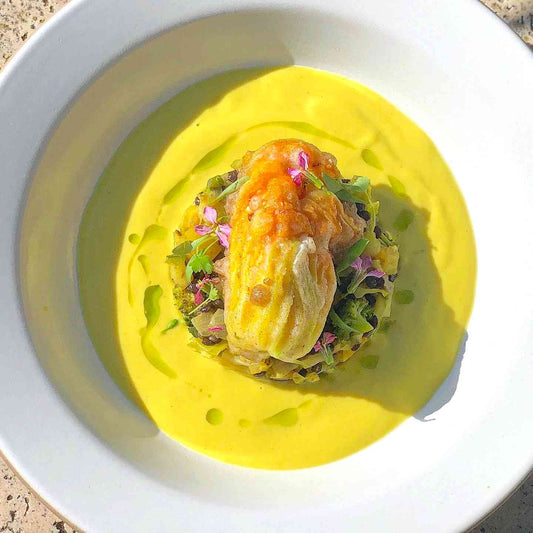 Easy Vegan Curry Soup Recipe with Squash Blossoms