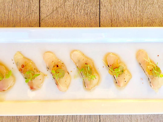 Black Bass Crudo with Buddha's Hand and Pickle