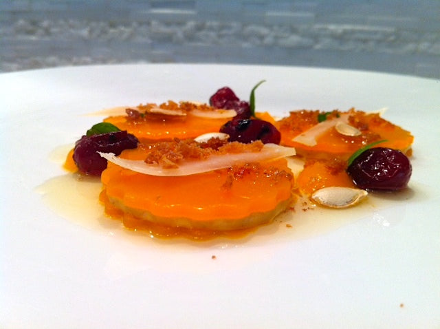 Butternut Squash "Ravioli" with grilled cranberries and brown butter
