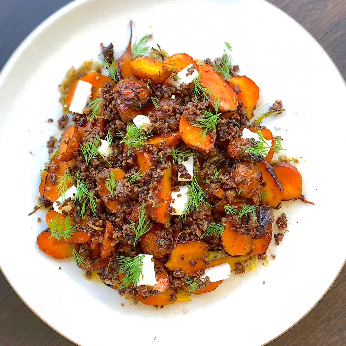 Carrots with Dukkah and Manouri Cheese