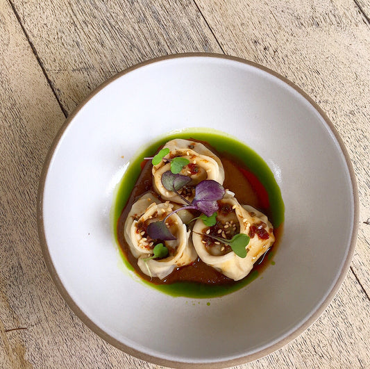Beef Cheek Dumplings with Black Soy Bean