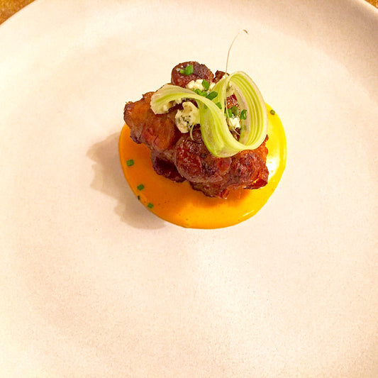Buffalo Sunchoke with Hollandaise and Blue Cheese