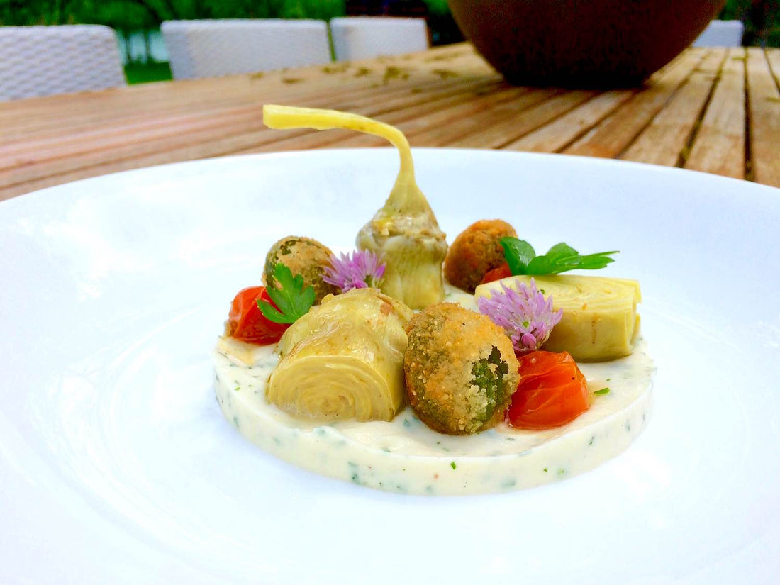 Artichoke Recipe with Fried Olives and Parsley