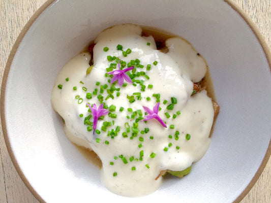 Hay smoked Porcini, Comte, Jujube Tea