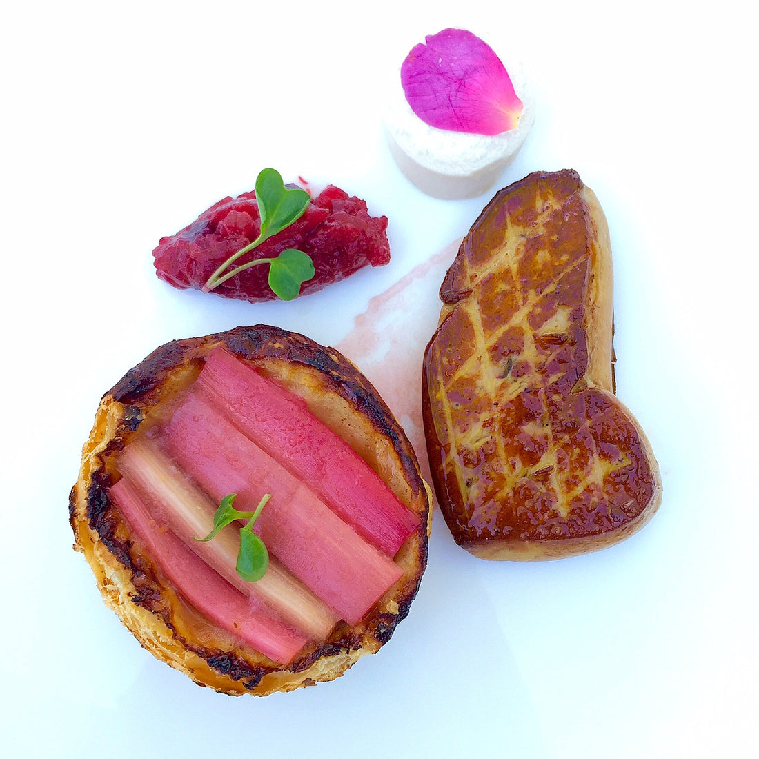 Foie Gras with Rose and Rhubarb