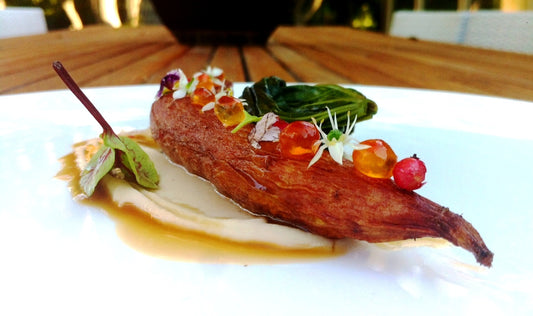 Sweet Potato with Roe and Pink Peppercorns