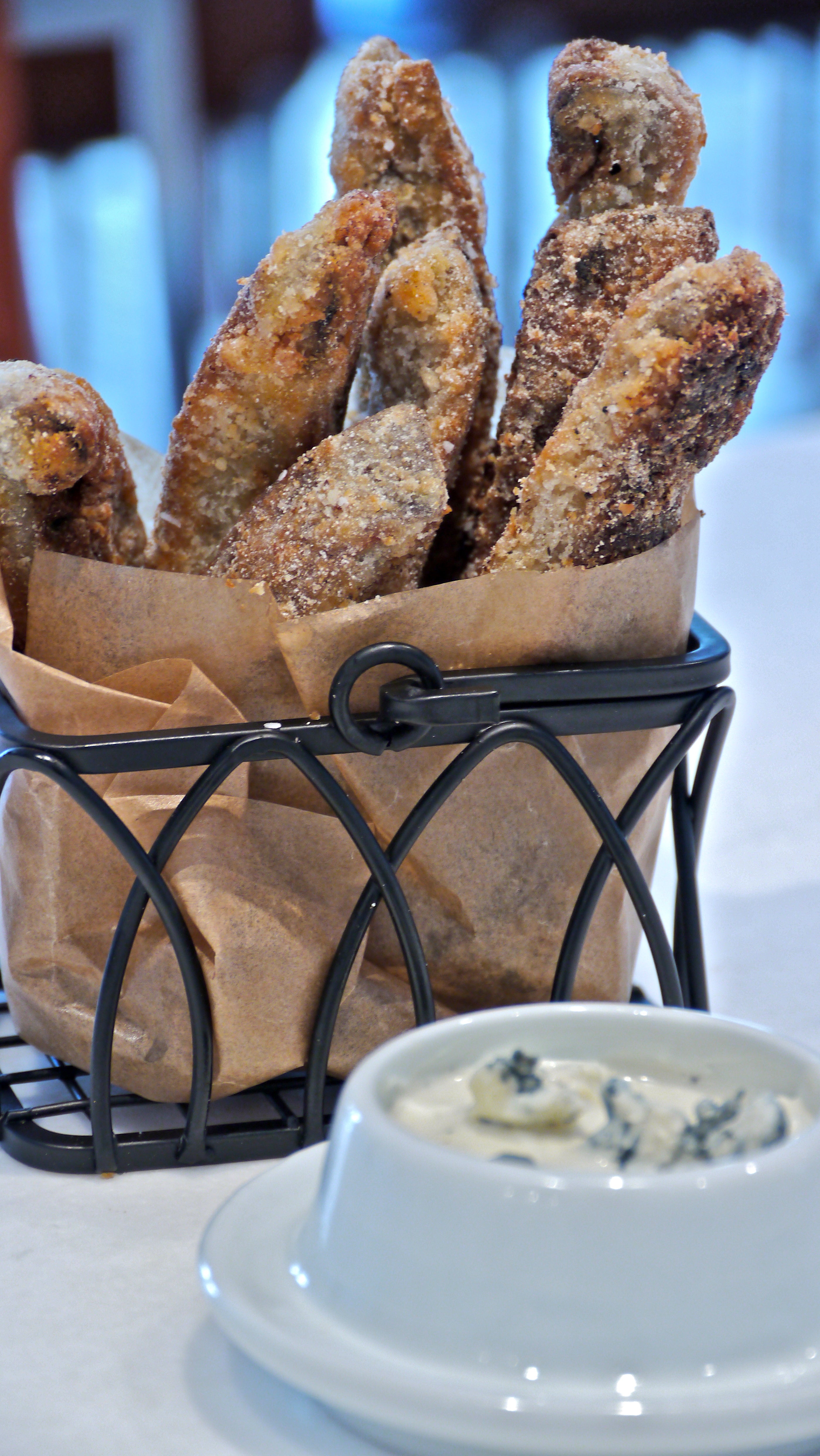 Easy Portobello Fries Recipe with Blue Cheese Dressing Salt & Vanilla