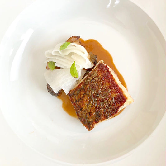 Red Fish with Fermented Daikon and Everything Sauce