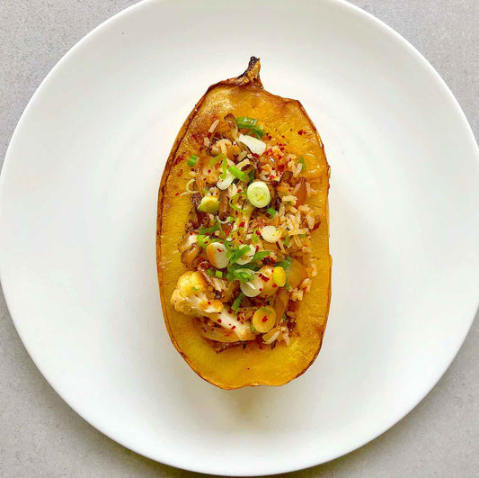 Stuffed Spaghetti Squash with Fried Rice